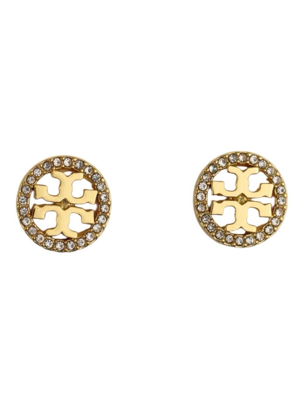 Tory Burch Gold Logo Stud Earrings - Picture 7 of 9
